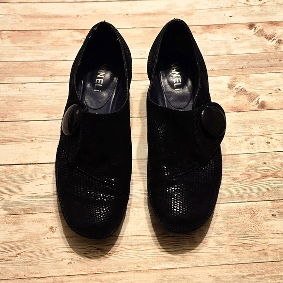 Vaneli Black Low Wedge Heeled Loafer - Picture 1 of 5
